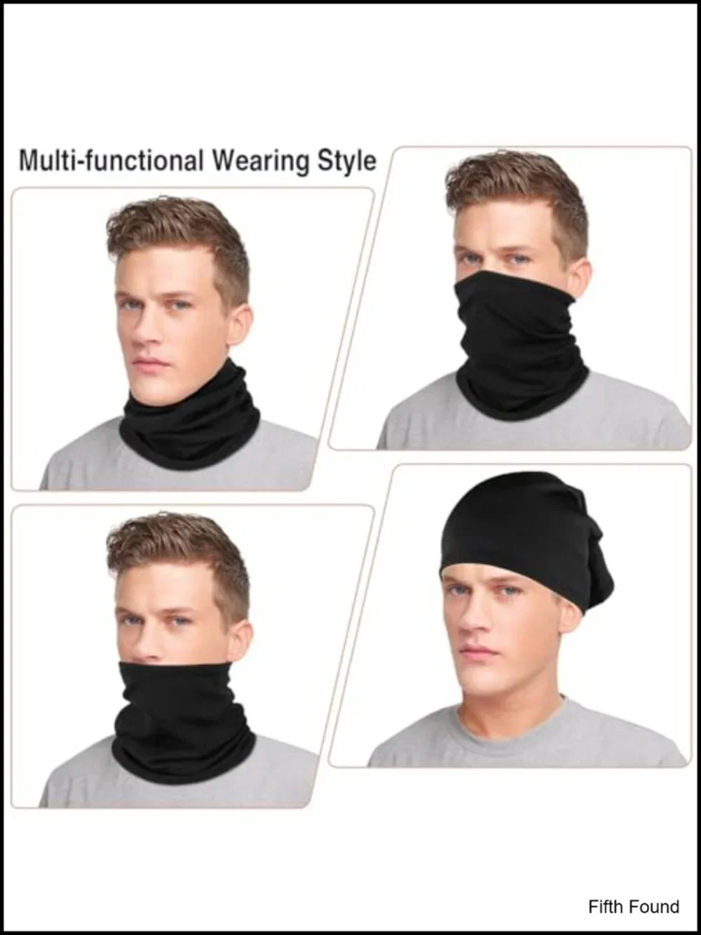 2 Pack Winter Neck Gaiter Fleece Lined Windproof Face Cover Scarf
